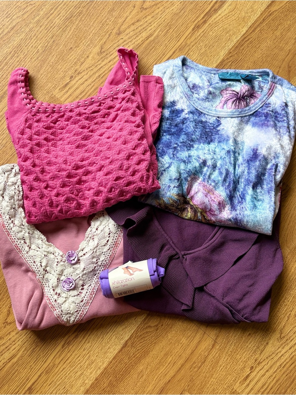 Mixed Brands Vintage Y2K 3/4 Sleeve Tops Clothing Lot Reseller Bundle Pink Sz S